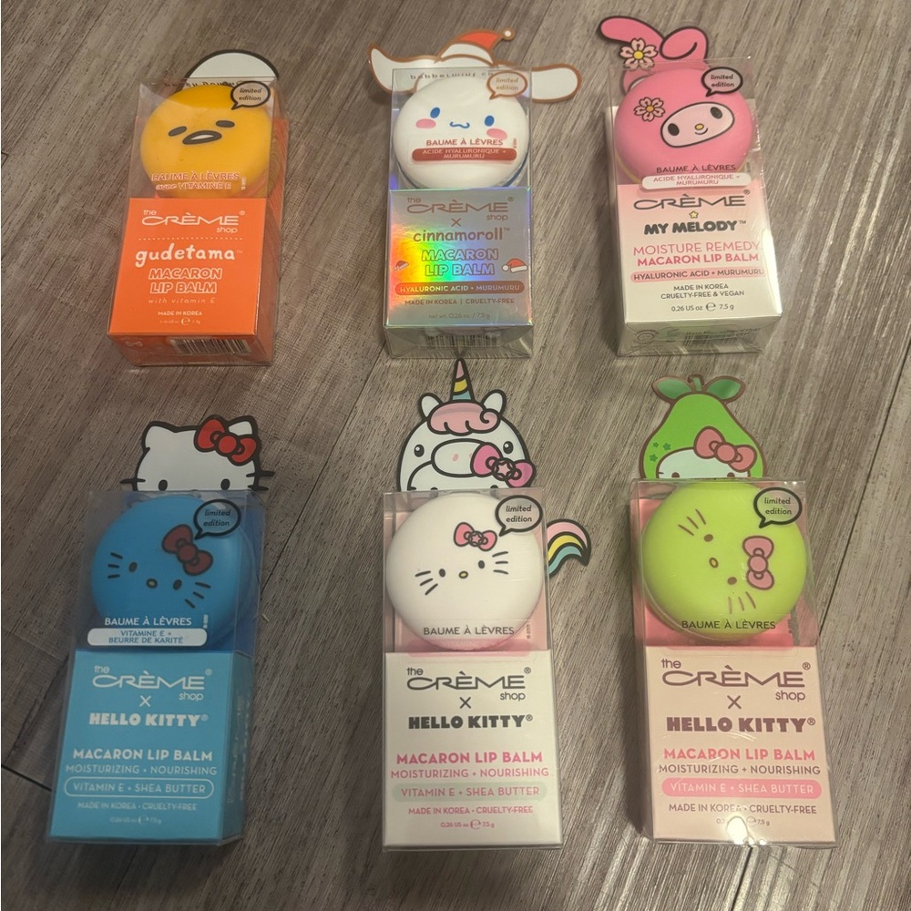 The crème shop Hello Kitty and Friends Macaron Lip Balm Set. Price is for one.